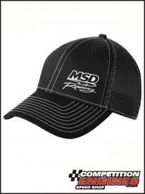 MSD-9523 MSD Black Flexfit Mesh, White Stitch Baseball  Cap  (Medium/Large)